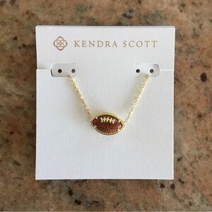 Kendra Scott Orange Goldstone Football Short Pendant Necklace